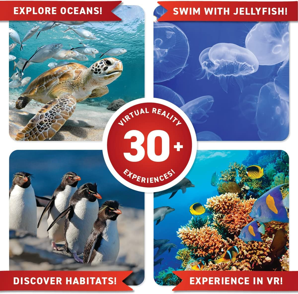 Abacus Brands Virtual Reality Oceans! Gift Box - Illustrated Interactive VR Book and STEM Learning Activity Set