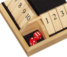 14 Inch 4-Player Shut the Box Wooden Board Game, Natural Wood