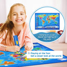 World Map Poster,Educational Toys for 4-8 Year Olds,Interactive World Map for Kids,Learning Toys for Kids,Gifts for Boys & Girls