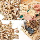 Solar 3D Wooden Puzzles for Adults Birthday Gifts for Kids Ages 6-8-10-12-14 Ferris Wheel DIY Model Kit Educational Puzzle Building Toys STEM Projects Science Experiments