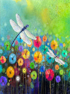 5D Diamond DIY Painting Kits Dragonfly,Dandelion Flowers Diamond Art Craft for Adults,Diamond Paint Arts for Home Wall Decor Gift (12X16 Inch)