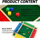 Shut the Box Dice Game,2-4 Player Family Wooden Board Table Math Games for Adults and Kids, 8 Dices Classics Tabletop Version Games for Classroom,Home,Party or Pub
