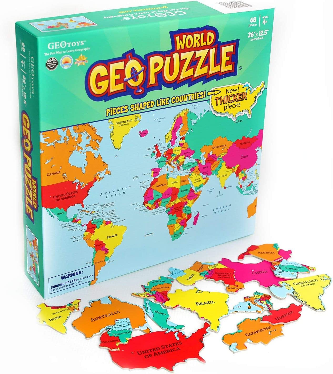 — Geopuzzle Africa and the Middle East — Educational Kid Toys for Boys and Girls, 65 Piece Geography Jigsaw Puzzle, Jumbo Size Kids Puzzle — Ages 4 and Up