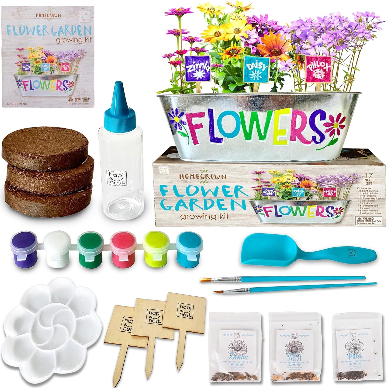 Flower Garden Growing Kit Kids Gardening Crafts Gifts for Girls and Boys Ages 6 7 8 9 10 11 12 Years Old and Up