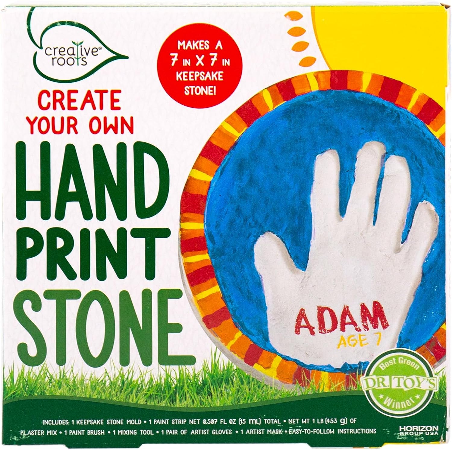 Creative Roots Mosaic Turtle DIY Stepping Stone Kit, Includes Ceramic Stone & 6 Vibrant Paints for Kids Ages 8+