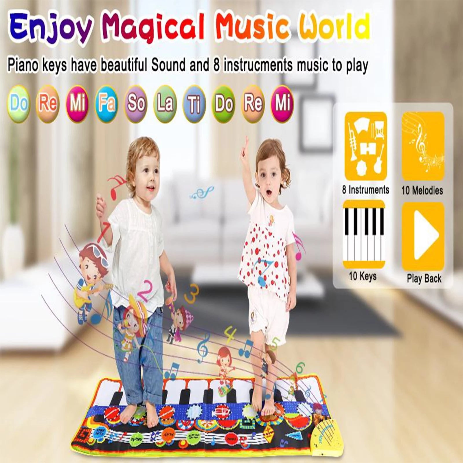 Musical Piano Mat Electronic Multi-Functional Musical Mats for Children Musical Toys for Kids Toddler Girls Boys