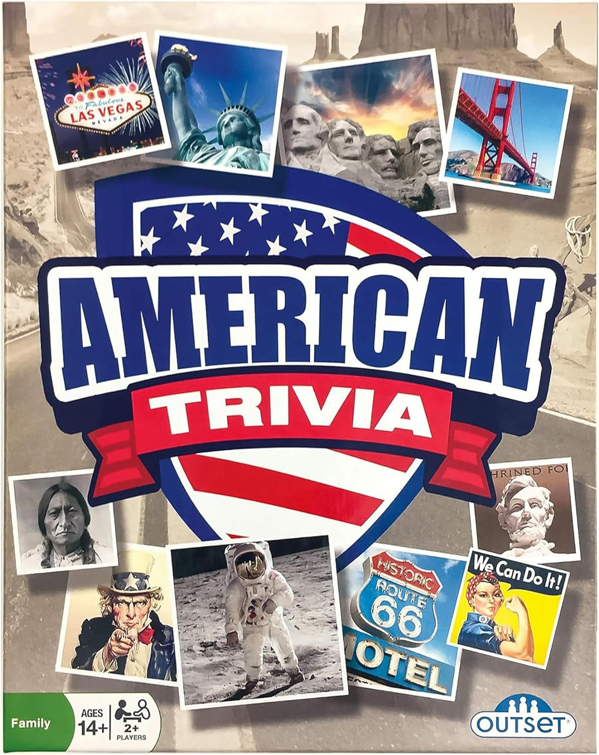 Outset Media American Trivia Game (Amazon Exclusive) – 5 Categories to Choose from and 1,000 Questions – for Ages 14 and Up