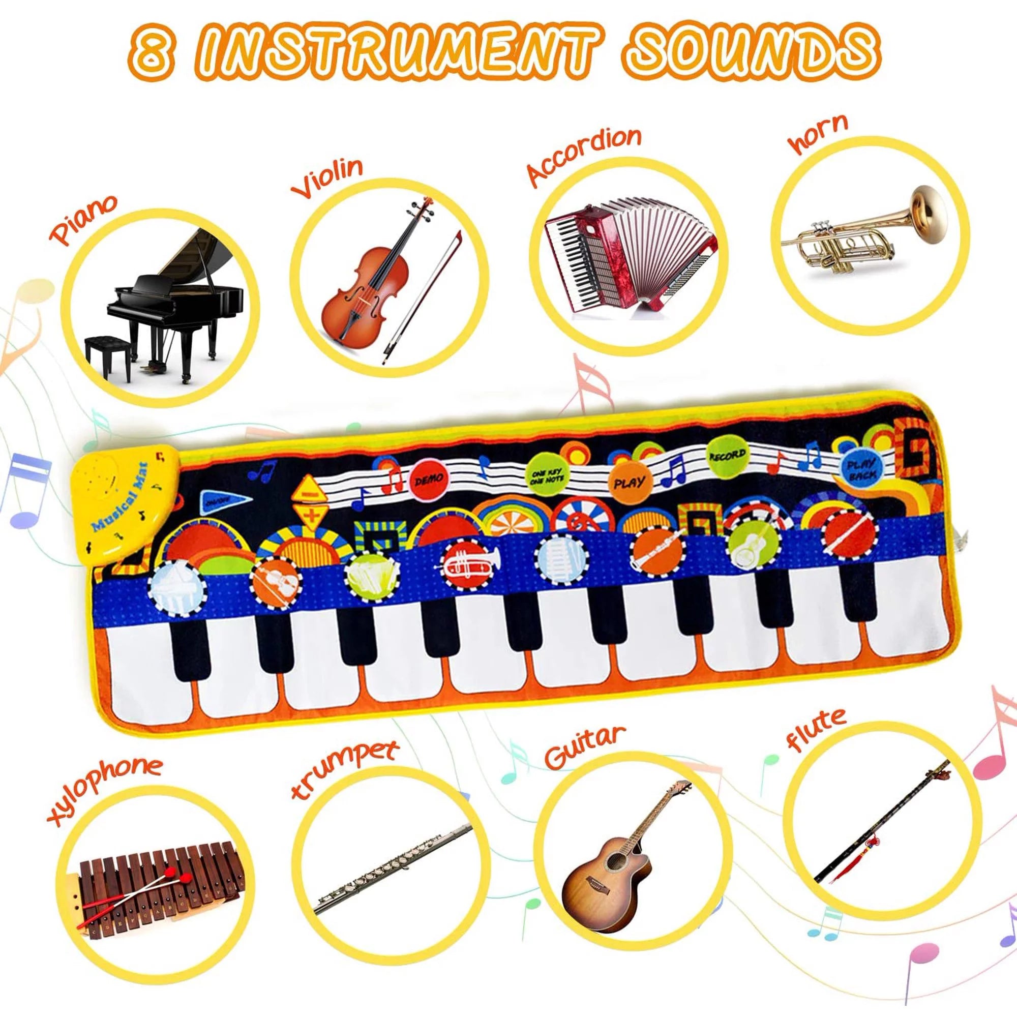 Musical Piano Mat Electronic Multi-Functional Musical Mats for Children Musical Toys for Kids Toddler Girls Boys