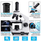 100X-2000X Microscope, Compound Microscope Powerful Biological Microscope for Kids Adult with Slides Set