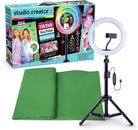 Canal Toys Studio Creator 360 Video Maker Kit, Green Screen and Tripod, Face and Motion Tracker, 10" Light Ring, Multi Colored