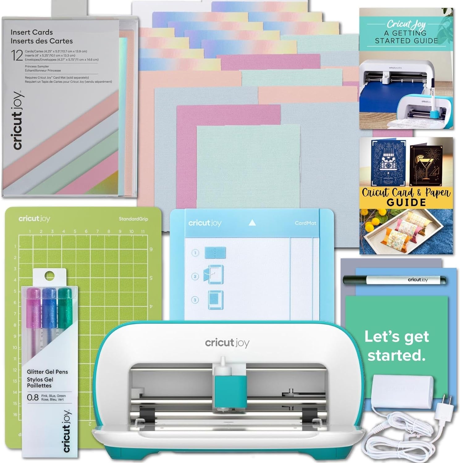 Joy Machine Rainbow Permanent Vinyl, Starter Tool Set & Transfer Tape Bundle - a Smart Compact Tool for Customized Crafts, Cards, Home Décor Projects and Decals (Ios Android Windows)