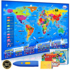 World Map Poster,Educational Toys for 4-8 Year Olds,Interactive World Map for Kids,Learning Toys for Kids,Gifts for Boys & Girls