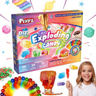 Playz Edible Exploding Candy Making Science Kit for Kids Ages 8-12 Years Old - Food Science Chemistry Kid Science Kit with 29 Experiments, Educational Science Kits for Boy & Girls