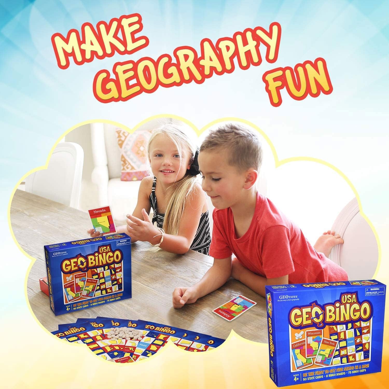 Geobingo USA Educational Geography Board Game