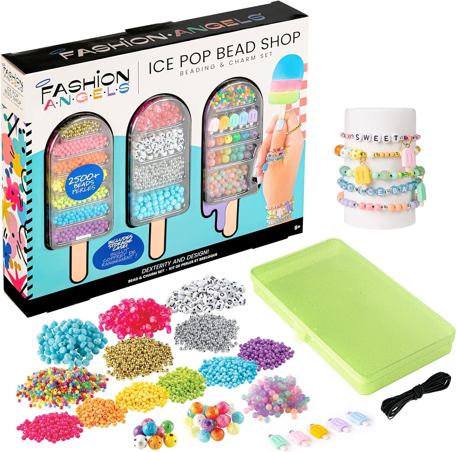 Galaxy Bead Super Set, 2,000+ Bead Bracelet Making Kit - Makes 50+ Bracelets, Alphabet Charms, Pearlescent & Metallic Beads, Includes Bead Box Organizer, Recommended for Ages 8 and Up