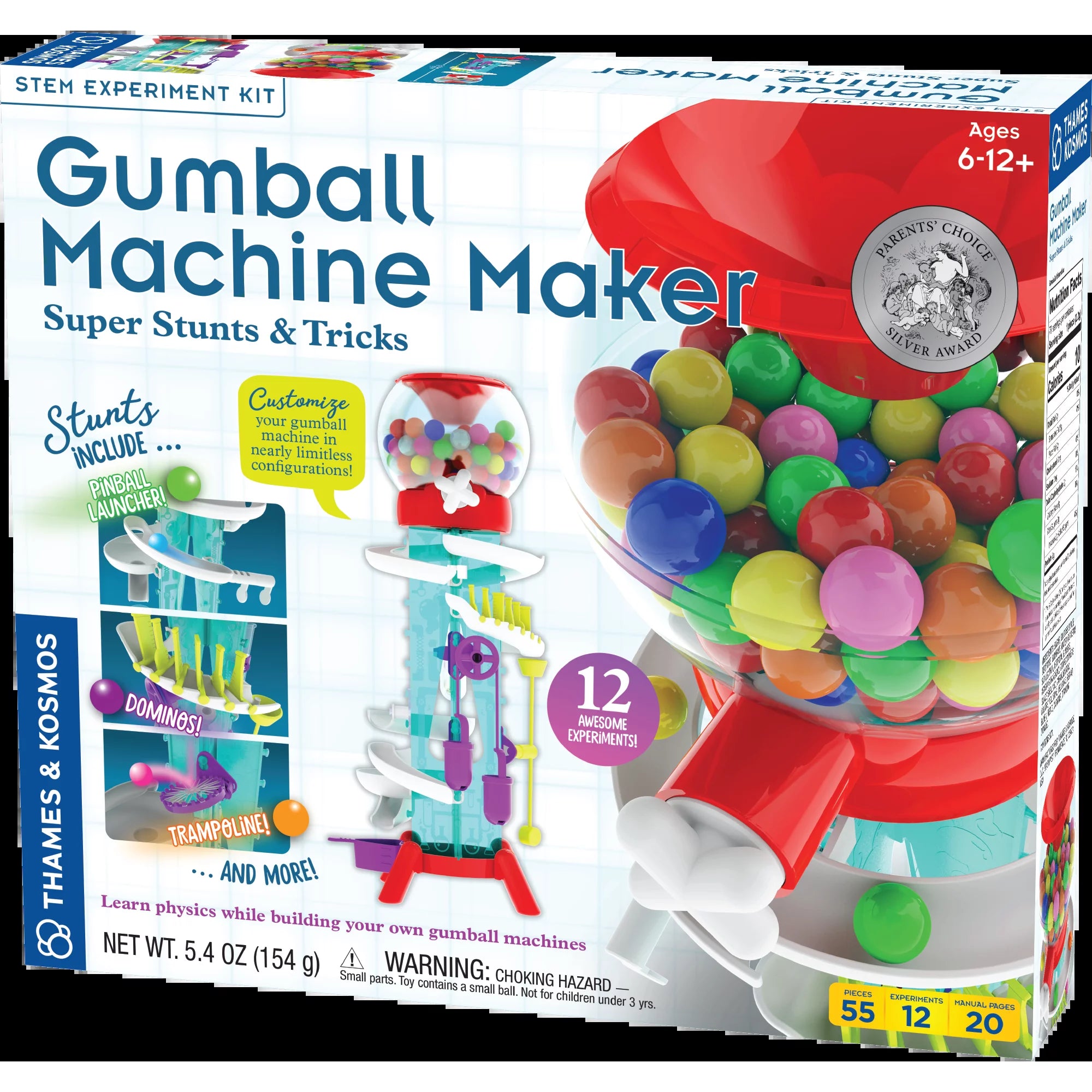 Gumball Machine Maker Super Stunts and Tricks Science Stem Toy, Children 6-12+