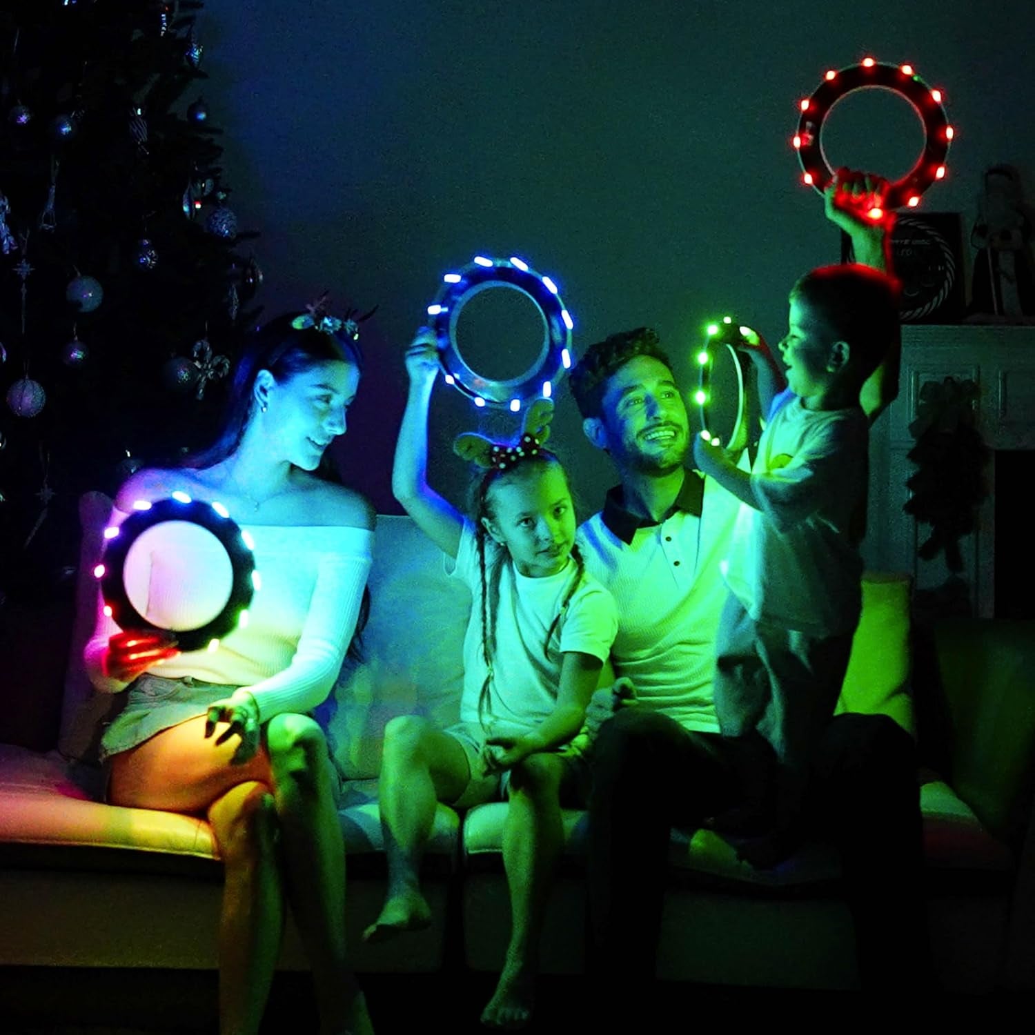 Flying Ring - 12 Leds, Super Bright, Soft & Photoluminescent Rim, Auto Light Up, Safe, Waterproof, Lightweight Frisbee, Cool Fun Birthday, Camping & Outdoor/Indoor Gift Toy for Boys/Girls/Kids