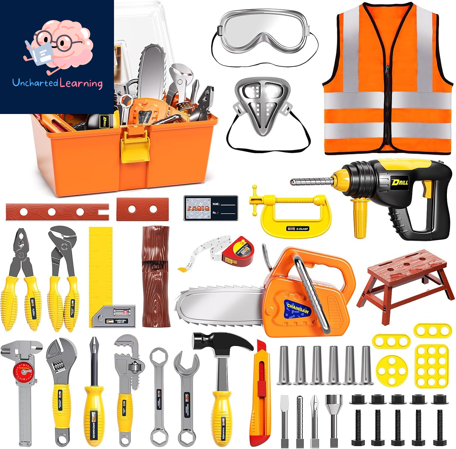 Homeschool Kids Tool Set with Electric Drill & Saw – 54 Pcs