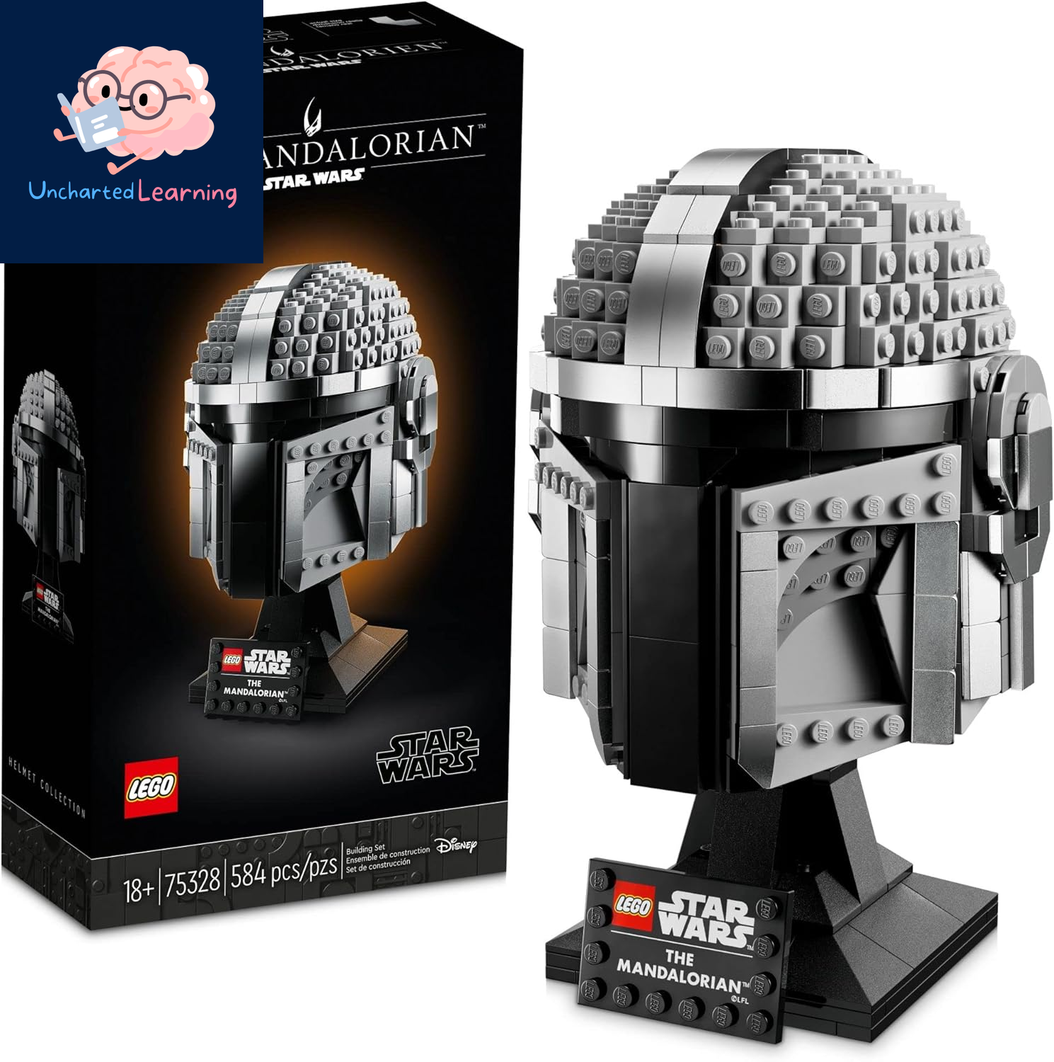 Star Wars the Mandalorian Helmet 75328 Buildable Model Kit, Display Collectible Decoration Set for Adults, Men, Women, Mom, Dad, Collectible Gift Idea