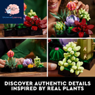 Icons Succulents Artificial Plant Set for Adults, Home Decor, Birthday, Creative Housewarming Gifts, Botanical Collection, Flower Bouquet Kit, 10309