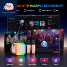 Karaoke Machine for Kids Adults, Portable Bluetooth Mini Karaoke Microphone Singing Speaker with 2 Wireless Mic and Light,Toys for All Smartphones,Birthday, Family,Home Party (Rose Gold)
