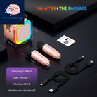 Karaoke Machine for Kids Adults, Portable Bluetooth Mini Karaoke Microphone Singing Speaker with 2 Wireless Mic and Light,Toys for All Smartphones,Birthday, Family,Home Party (Rose Gold)
