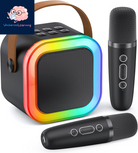 Karaoke Machine for Kids Adults, Portable Bluetooth Mini Karaoke Microphone Singing Speaker with 2 Wireless Mic and Light,Toys for All Smartphones,Birthday, Family,Home Party (Rose Gold)