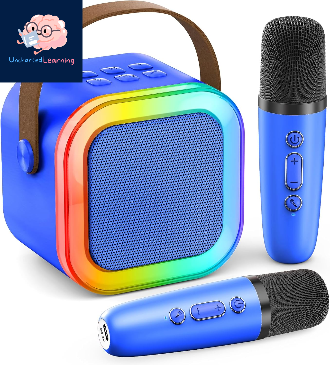 Karaoke Machine for Kids Adults, Portable Bluetooth Mini Karaoke Microphone Singing Speaker with 2 Wireless Mic and Light,Toys for All Smartphones,Birthday, Family,Home Party (Rose Gold)