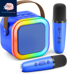 Karaoke Machine for Kids Adults, Portable Bluetooth Mini Karaoke Microphone Singing Speaker with 2 Wireless Mic and Light,Toys for All Smartphones,Birthday, Family,Home Party (Rose Gold)
