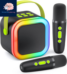 Karaoke Machine for Kids Adults, Portable Bluetooth Mini Karaoke Microphone Singing Speaker with 2 Wireless Mic and Light,Toys for All Smartphones,Birthday, Family,Home Party (Rose Gold)