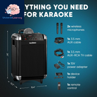 Karaoke Machine for Adults and Kids with 2 Bluetooth Wireless Microphones. Portable Singing PA Speaker System with Disco Ball Lights, Lyrics Display Tablet Holder & TV Cable. Soprano X1 2.0