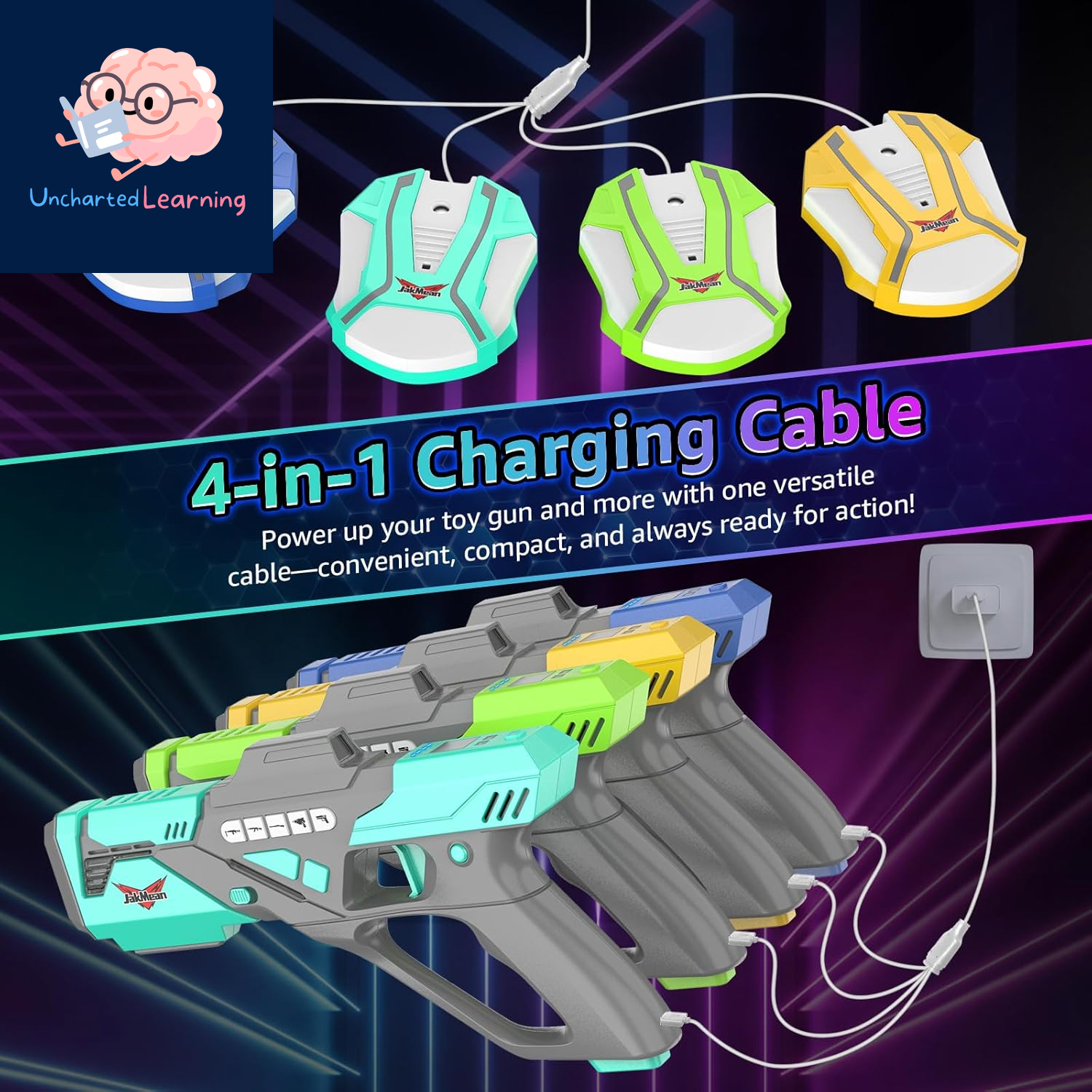 Rechargeable Laser Tag Set with Vests – Homeschool Play Set