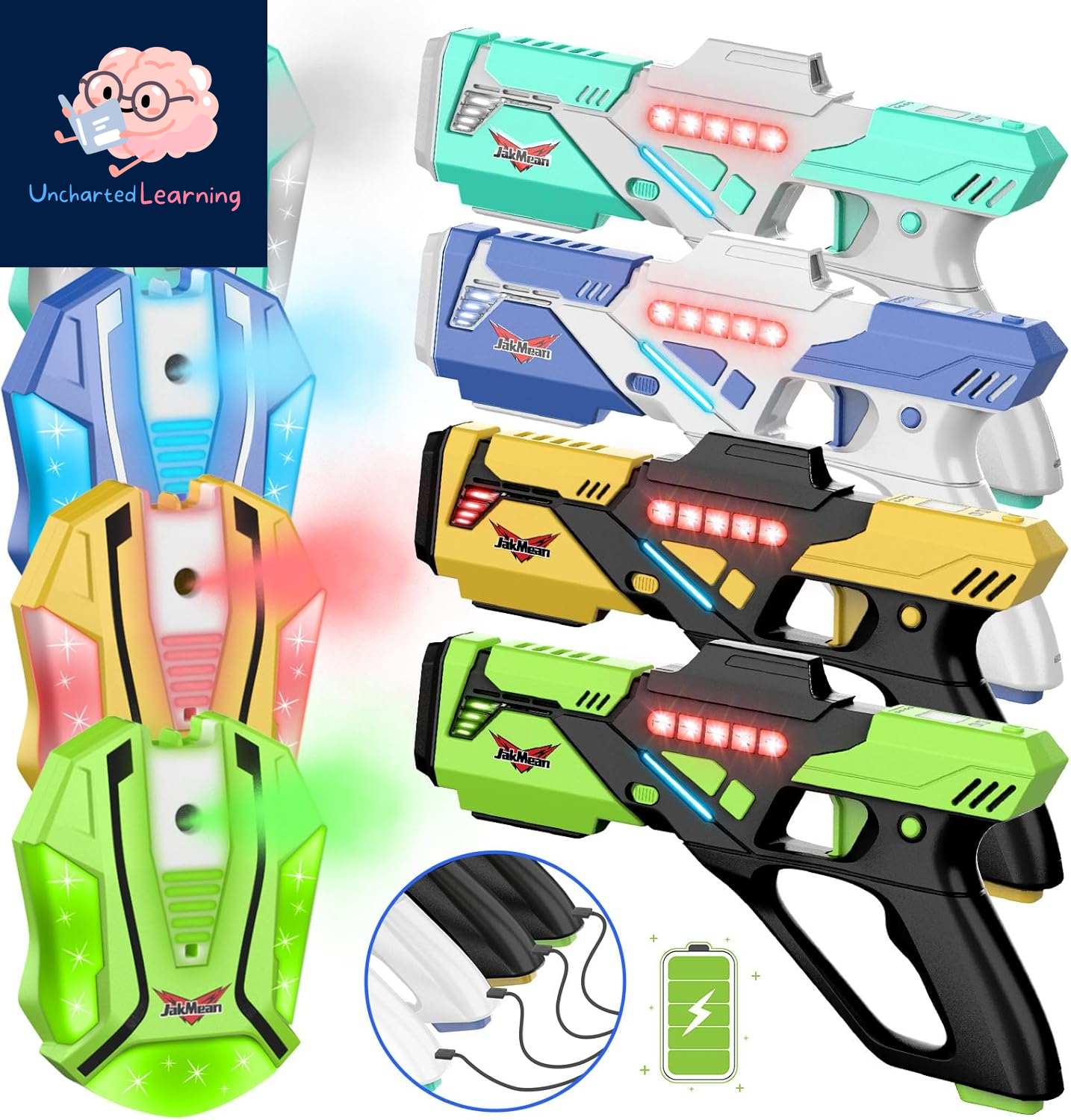 Rechargeable Laser Tag Set with Vests – Homeschool Play Set