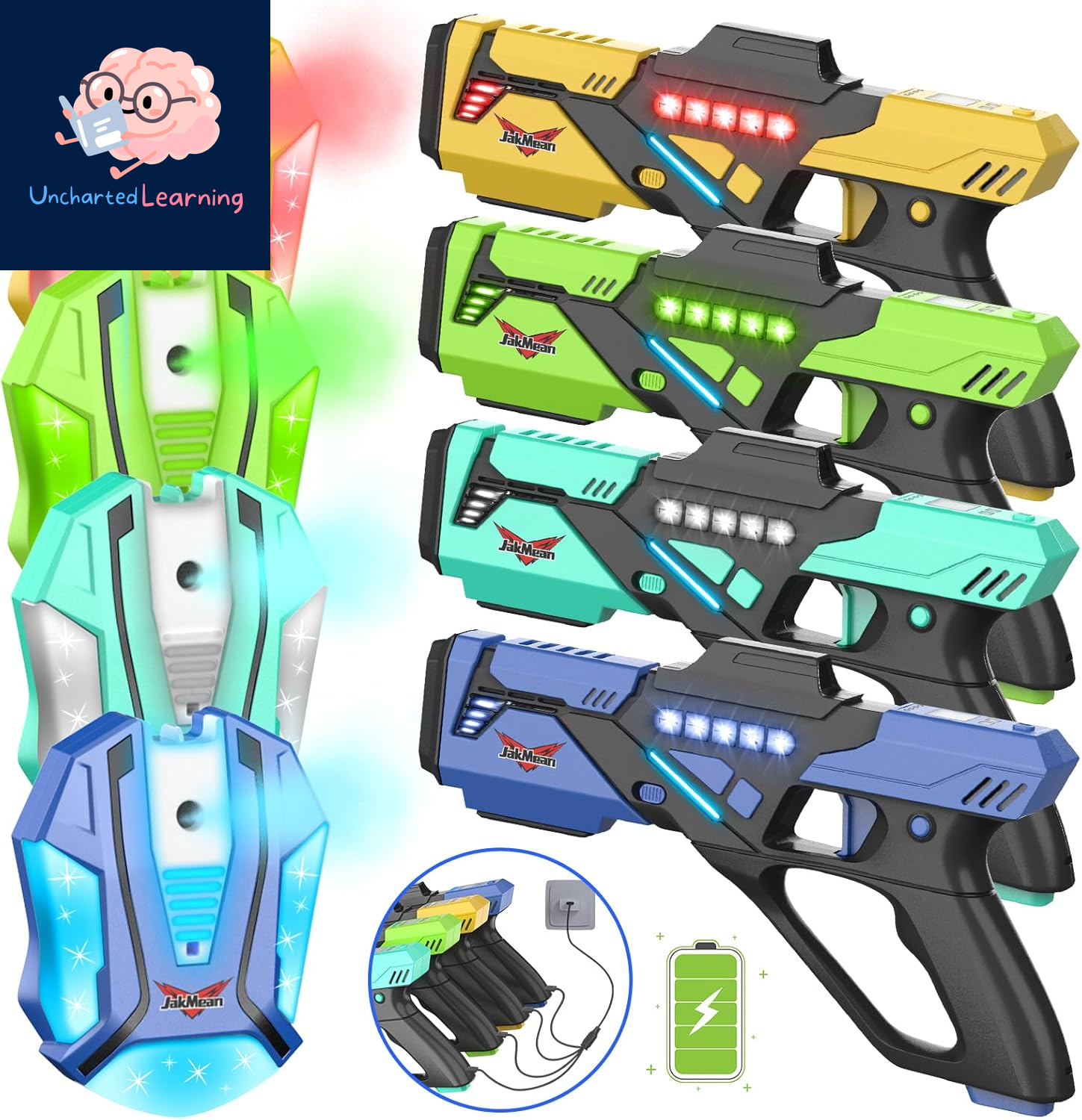 Rechargeable Laser Tag Set with Vests – Homeschool Play Set