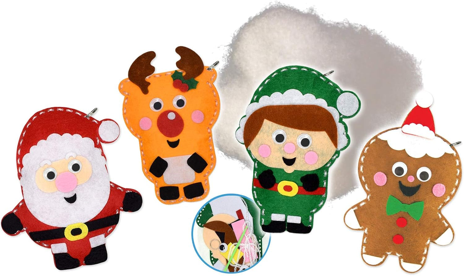 4 Pk Kids Sewing Crafts Stuffed Animals Sewing Kit Sewing Kit for Kids Beginner Crafts for Kids DIY Kit Christmas Crafts for Kids Felt Animals Sewing for Beginners My First Sewing Kit for Kids