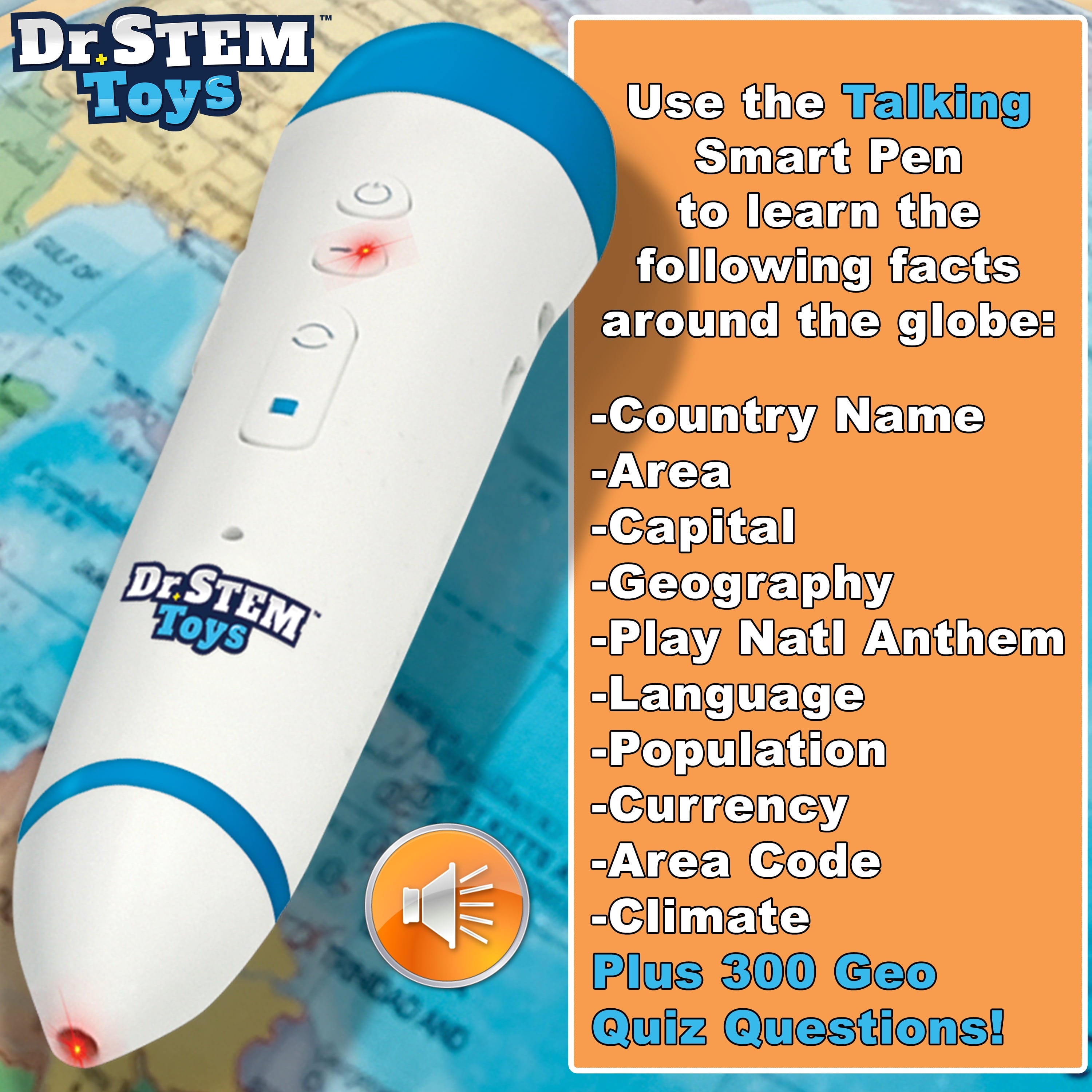 Talking World Globe with Interactive Stylus Pen and Stand