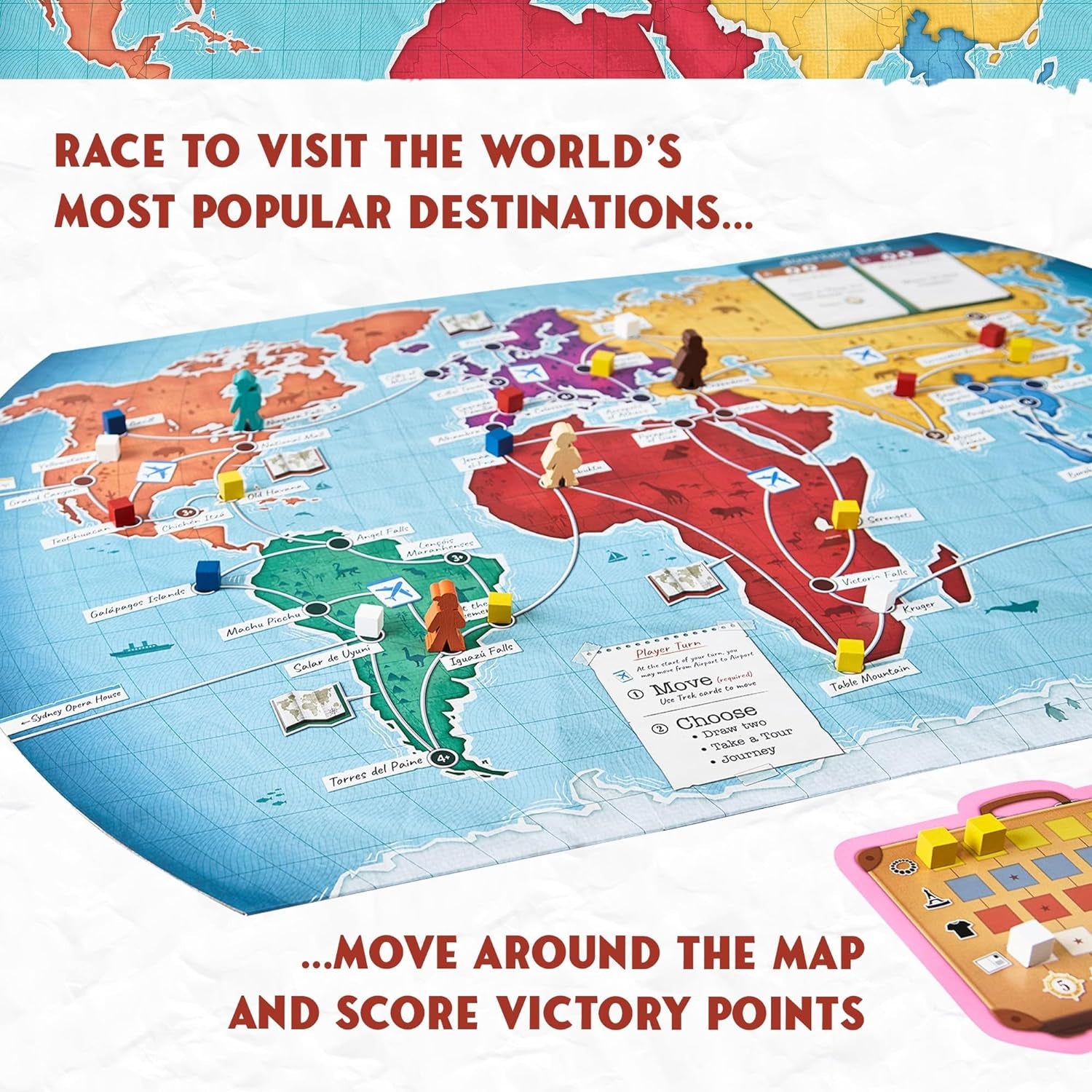 Trekking the World - the Award-Winning Board Game for Family Night | Explore the Wonders of the World | Perfect for Kids & Adults | Ages 10 and Up