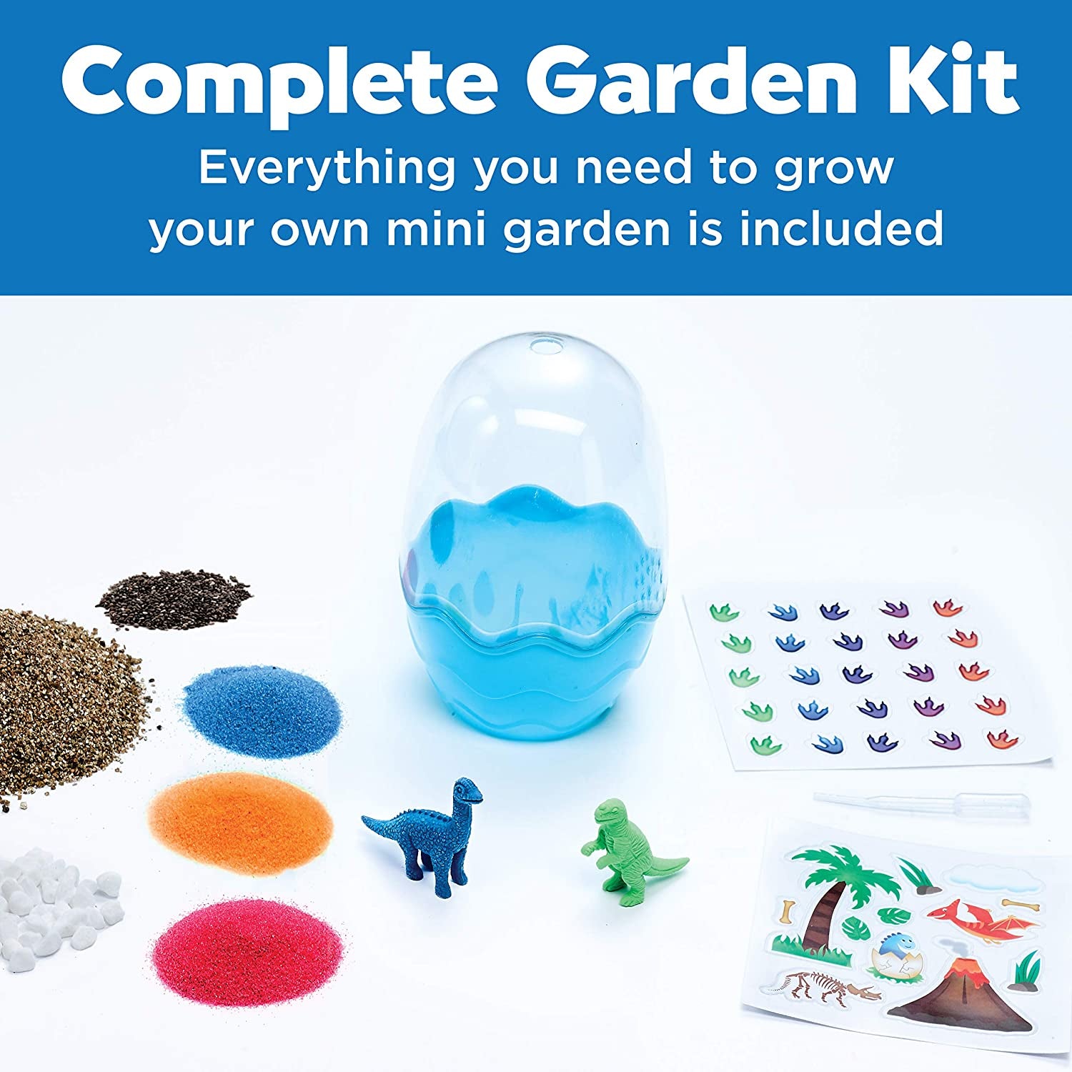 Mini Garden Dinosaur: Terrarium Kit for Kids - Dinosaur Crafts for Boys, Dinosaur Toy and Science Kit for Kids Ages 6-8+, Small Gifts for Kids