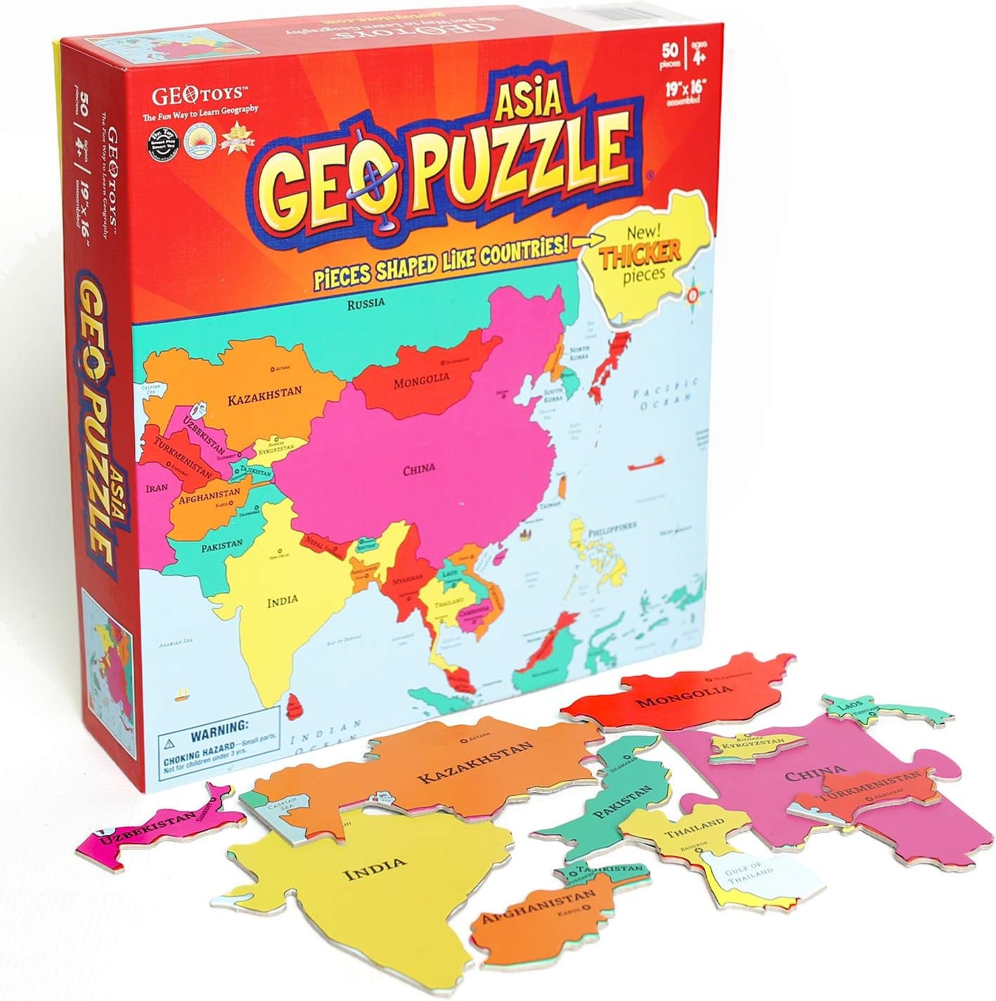 — Geopuzzle Africa and the Middle East — Educational Kid Toys for Boys and Girls, 65 Piece Geography Jigsaw Puzzle, Jumbo Size Kids Puzzle — Ages 4 and Up