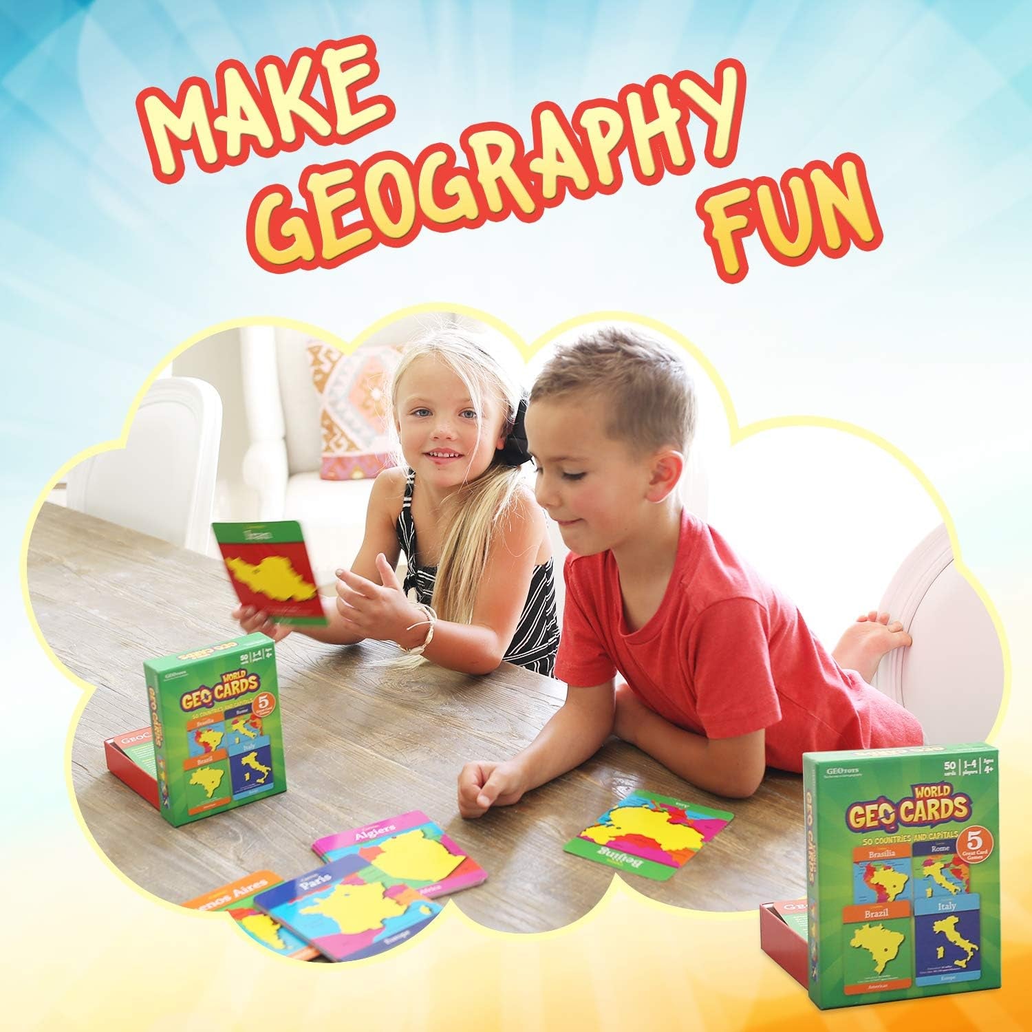 — Geocards World — Geography Card Games for Home, School and Travel — Learning Resources and Educational Toys — Kid Toys for Ages 4 and Up