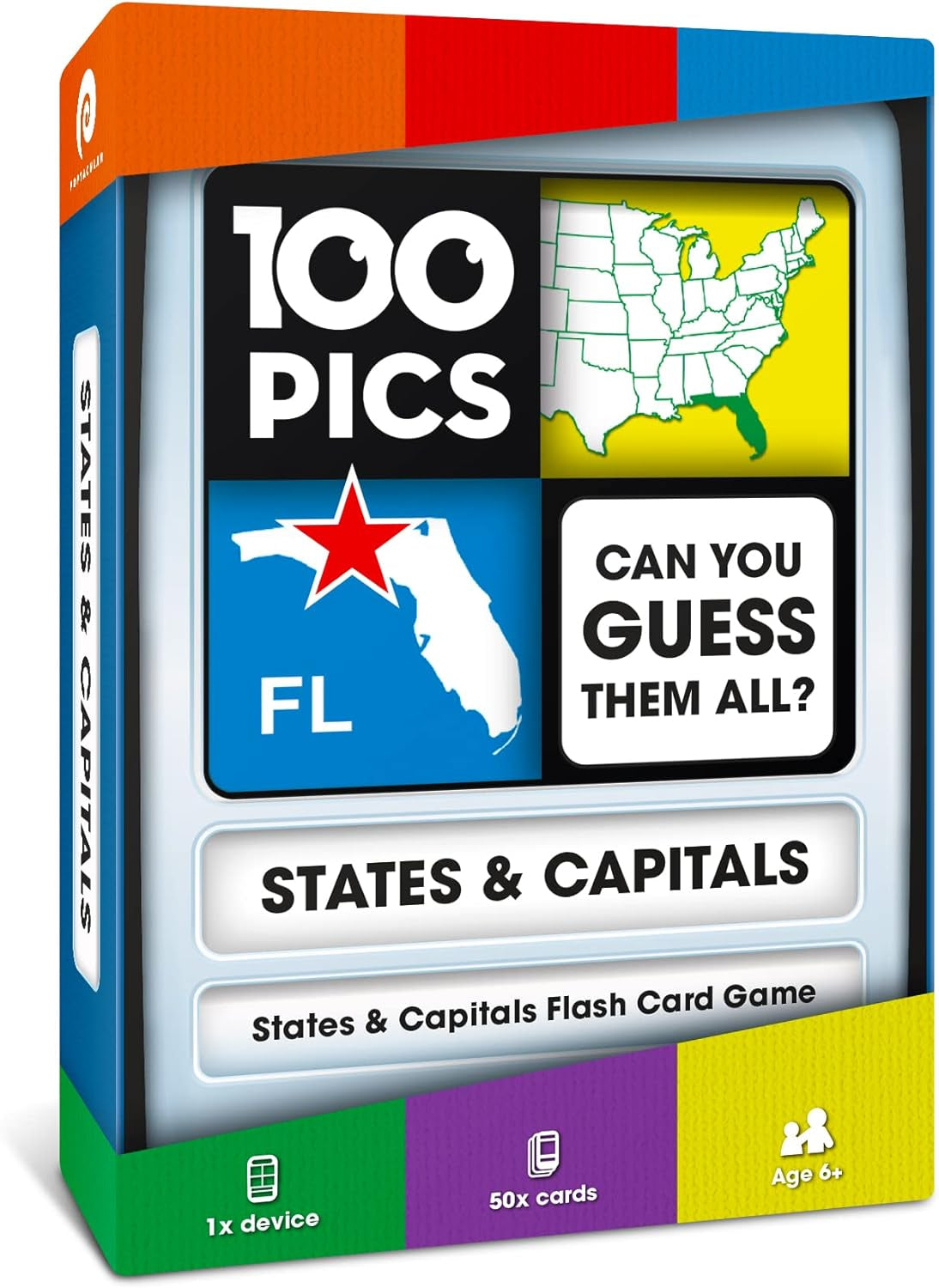 US States & Capitals Flash Cards | All 50 States and Capitals to Learn | Fun and Functional Case | Ultimate Flashcards for United States Geography | Card Games for Kids and Adults | Ages 6+