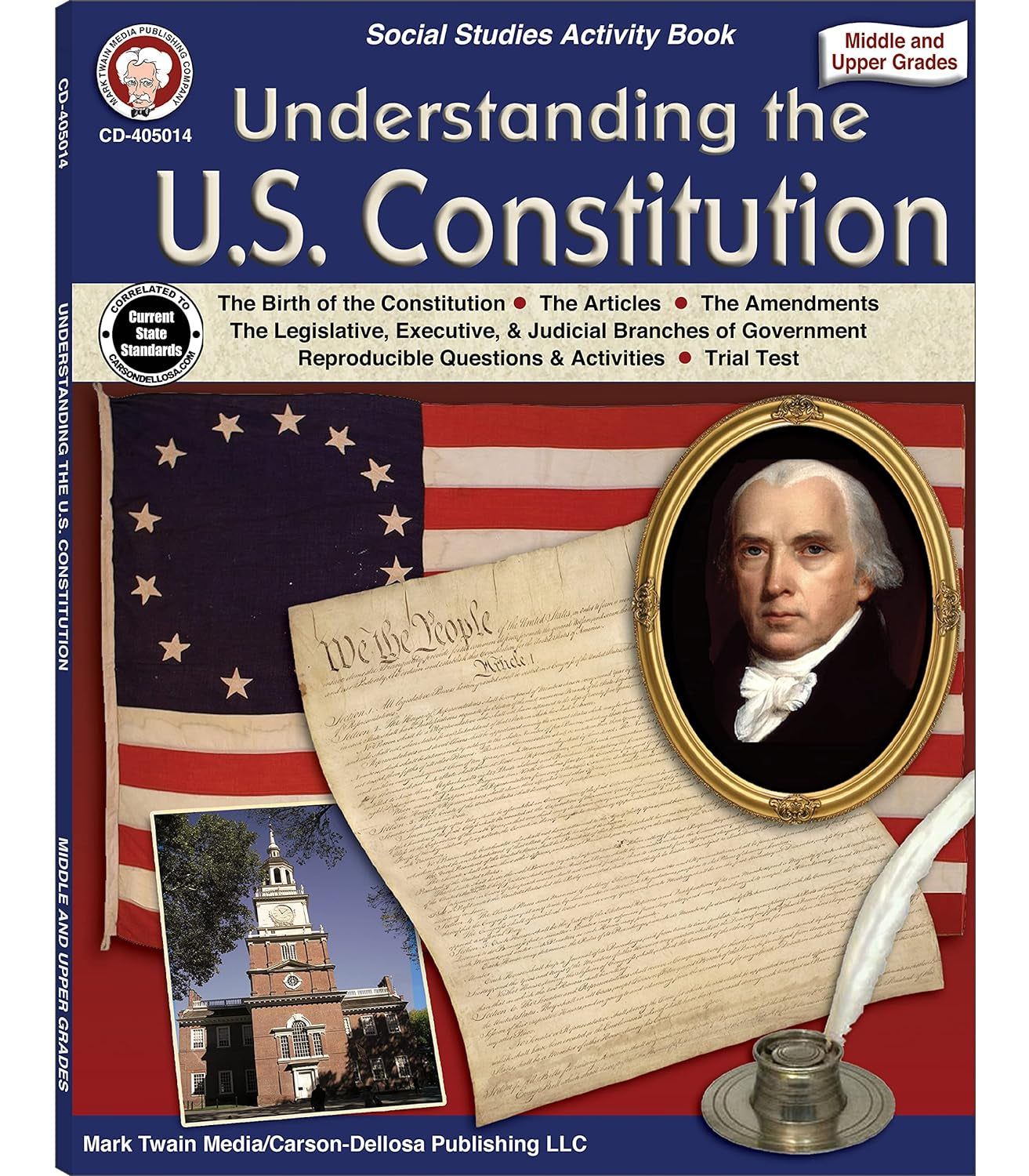 Mark Twain Understanding the US Constitution Workbook, Middle School History, Social Studies, American Civics and Government, Constitution of the United States, Classroom or Homeschool Curriculum