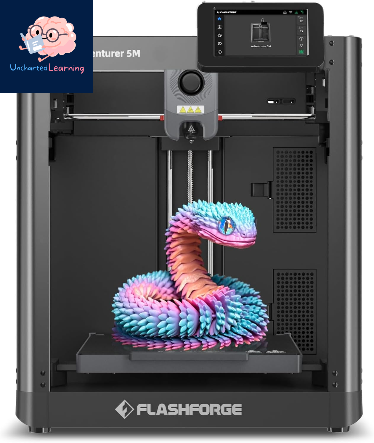 Adventurer 5M 3D Printer with Fully Auto Leveling, Max 600Mm/S High Speed Printing, 280°C Direct Extruder with 3S Detachable Nozzle, Core XY All Metal Structure, Print Size 220X220X220Mm