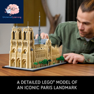 Architecture Notre-Dame De Paris Replica, Architectural Model Kit, Collectible Building Set for Adults, Build and Display Souvenir, Gift Idea for Lovers of History, Travel and Art, 21061