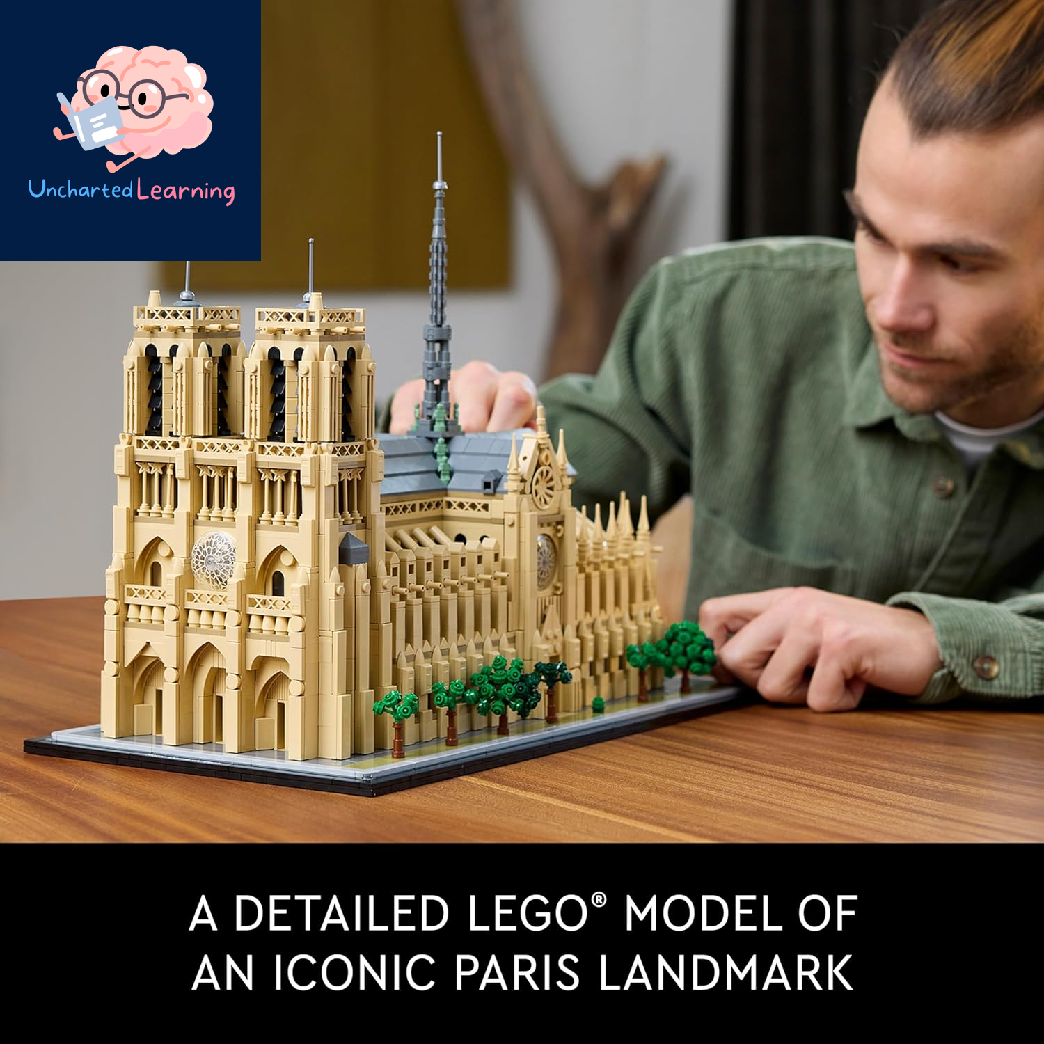 Architecture Notre-Dame De Paris Replica, Architectural Model Kit, Collectible Building Set for Adults, Build and Display Souvenir, Gift Idea for Lovers of History, Travel and Art, 21061