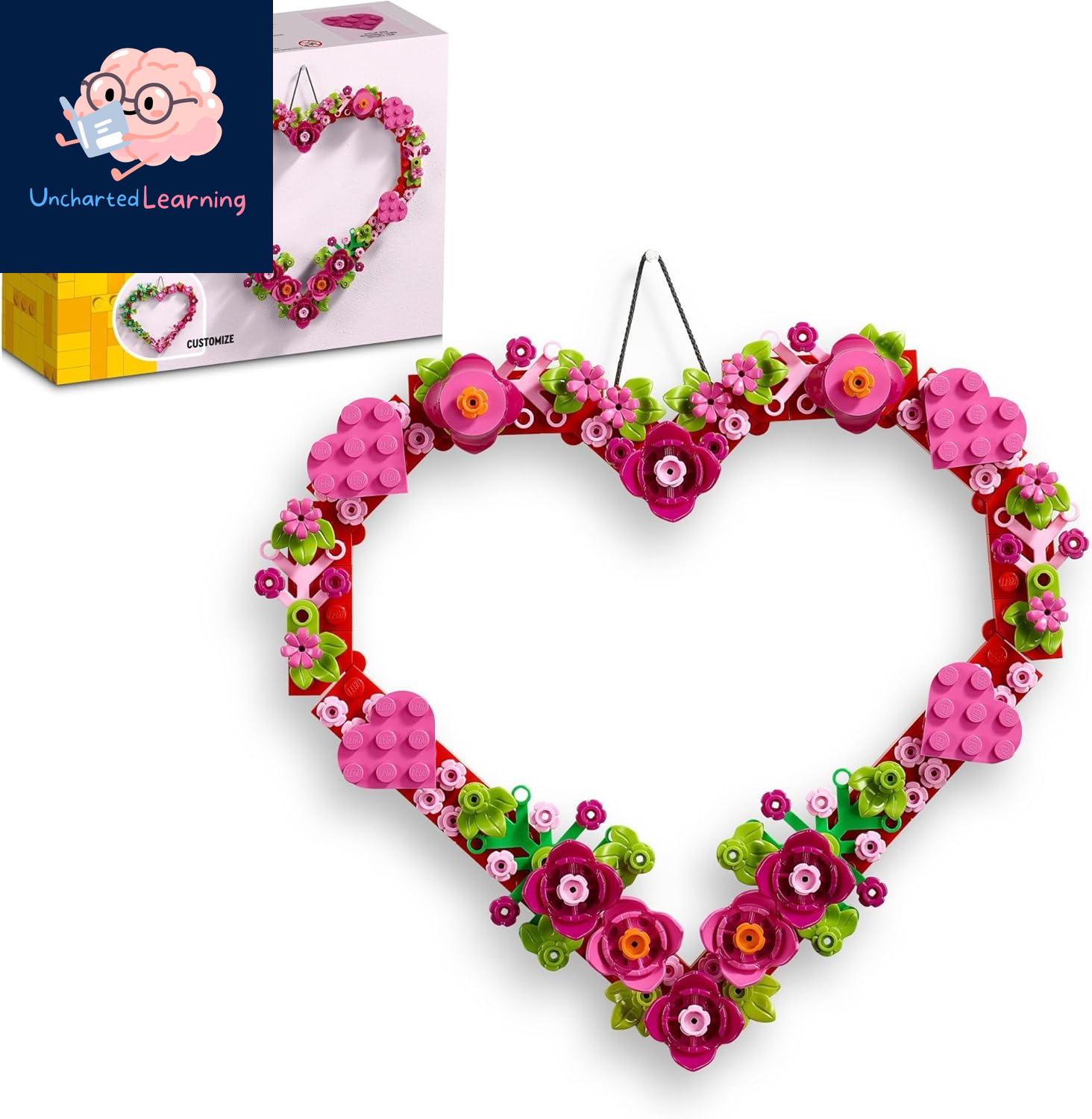 Heart Ornament Building Toy Set - Fun Arts and Crafts Idea for Girls and Boys, Ages 9+ - Gift for Kids - Display on the Wall as Home Decoration - 40638