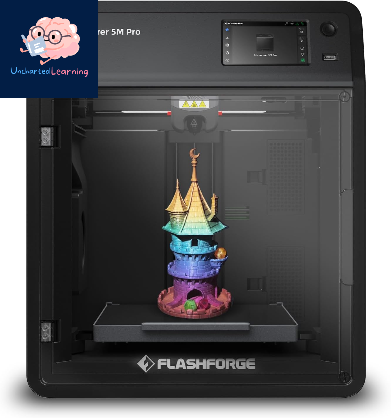 Adventurer 5M 3D Printer with Fully Auto Leveling, Max 600Mm/S High Speed Printing, 280°C Direct Extruder with 3S Detachable Nozzle, Core XY All Metal Structure, Print Size 220X220X220Mm