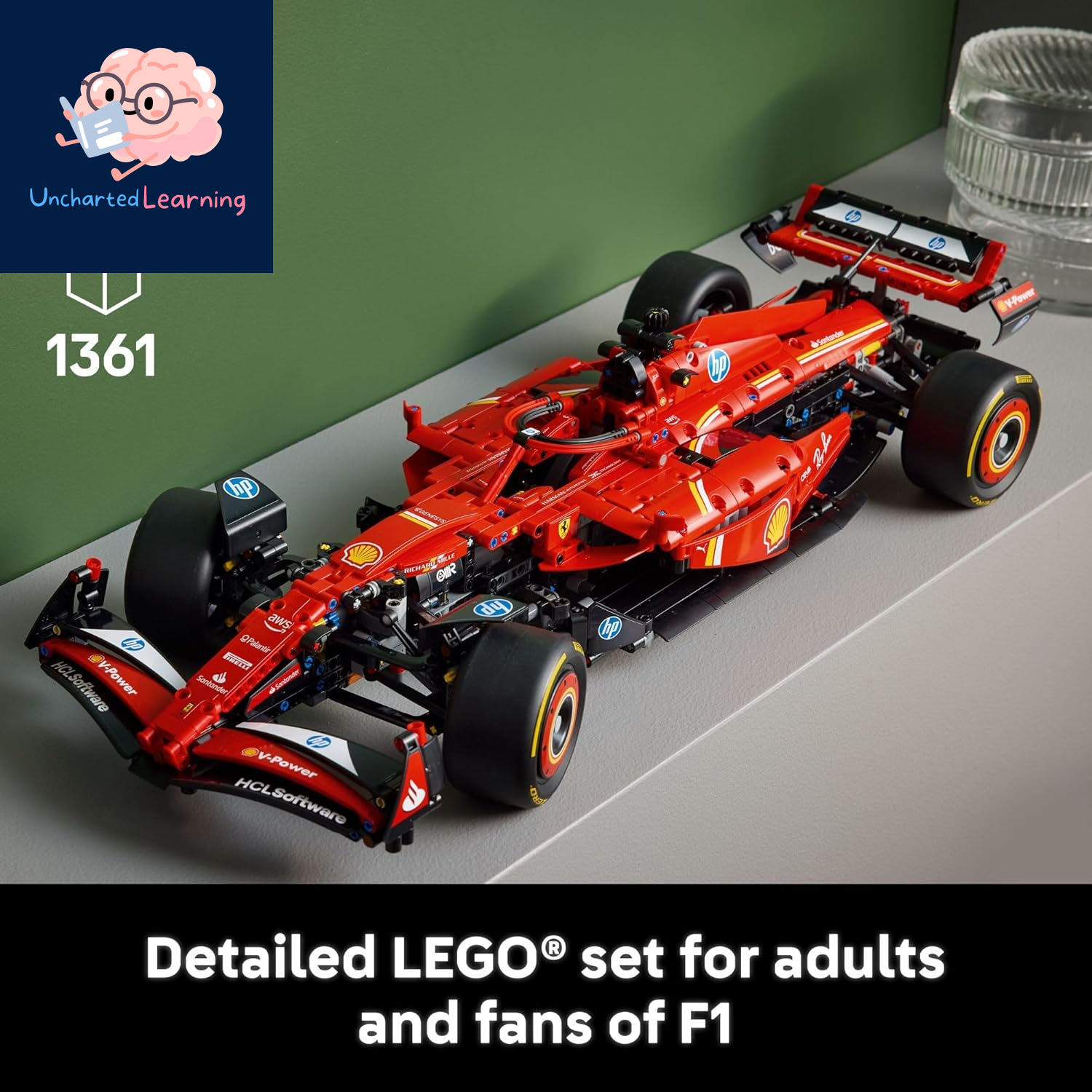 Technic Ferrari SF-24 F1 Model Car Kit - Building Set for Adults, Ages 18+ with Realistic Features - Ferrari F1 DIY Craft for Display - Gift Idea for F1 Fans - 42207