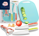 Kids Cooking Set Real Utensils with Kitchen Tool Guide - Complete Junior Cooking Set Gift for Girls or Boys with Mixing Bowls, Cutting Board, Knife, Apron - Kids Baking Set for Real Cooking