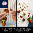 Botanicals Tiny Plants - Artificial, Fake Indoor Plant Building Set for Home, Kitchen, Desk Decoration, Adults Ages 18+ - 10329